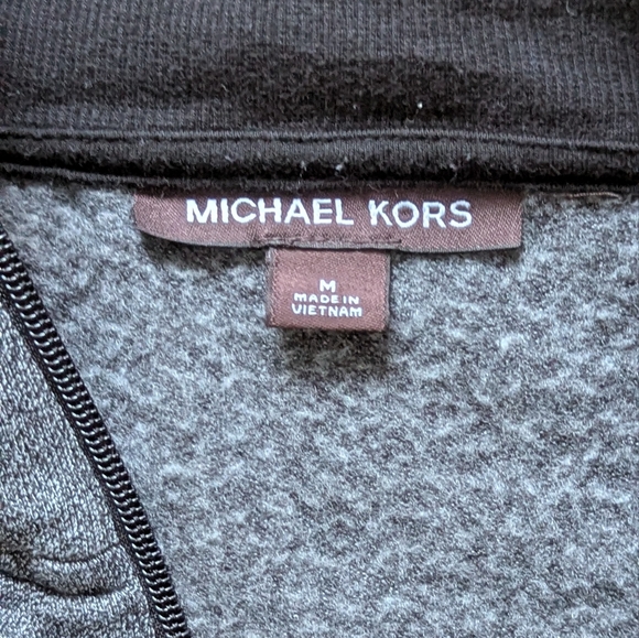 Michael Kors Charcoal Gray Quarter Zip-Up Sweater | Men’s Knit Cardigan - Picture 3 of 5